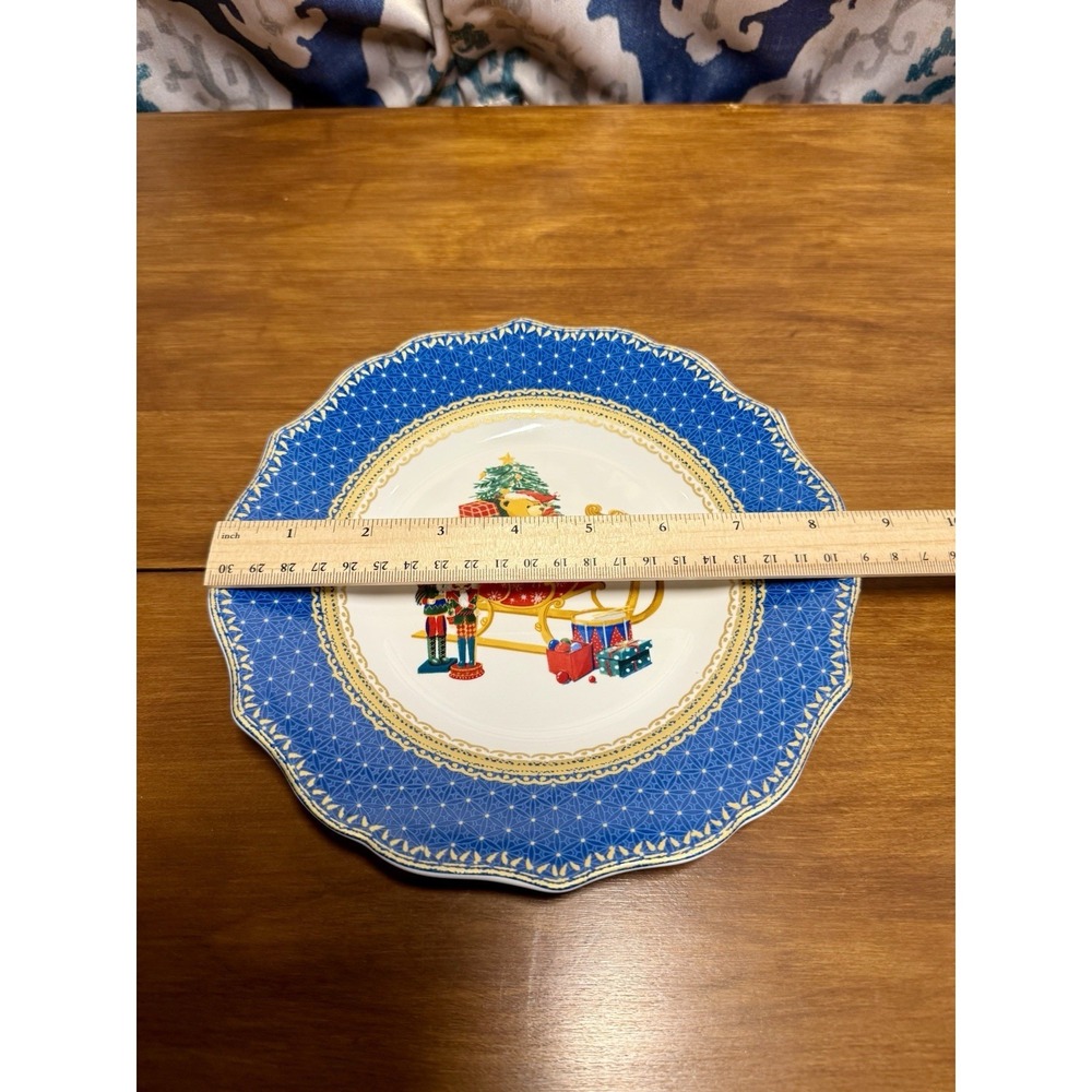 VTG Robert Stanley Home Collection Blue 2PC Christmas Nutcrackers Plates 8.8 in - Picture 9 of 12